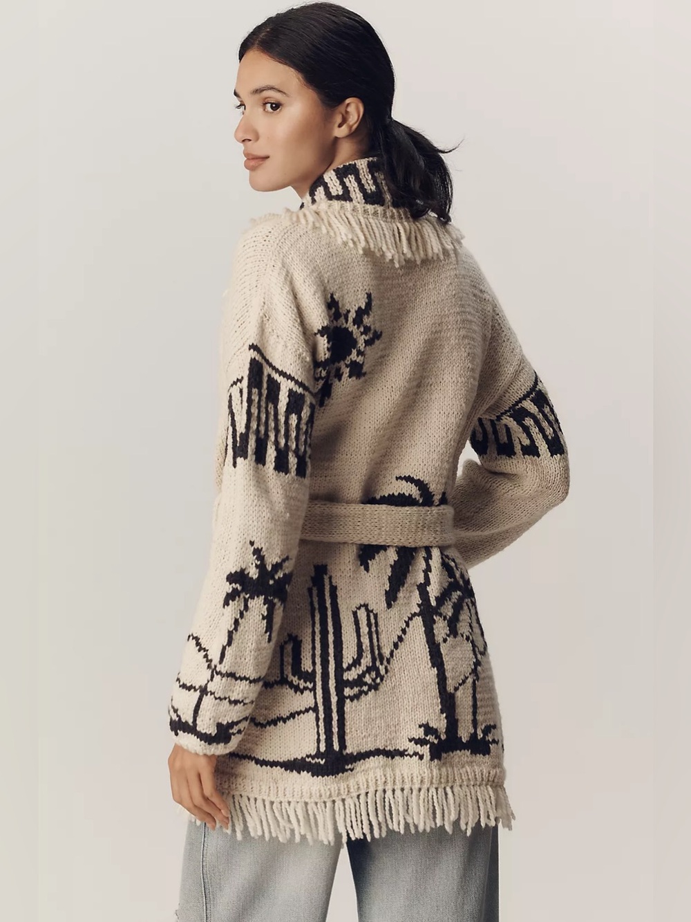 Frantic Las Palmas Fringe Cardigan Sweater